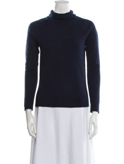 Pre-owned Quince Cashmere Turtleneck Sweatshirt In Blue