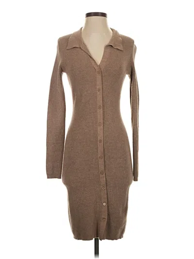 Pre-owned Quince Casual Dress In Brown