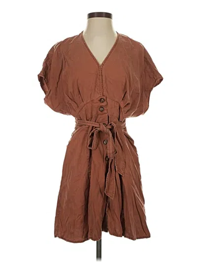 Pre-owned Quince Casual Dress In Brown