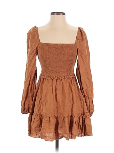 Pre-owned Quince Casual Dress In Brown