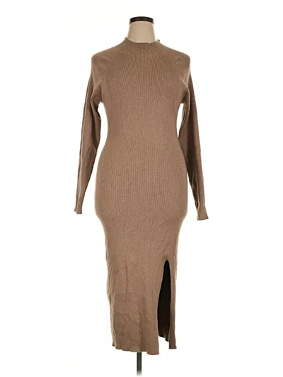 Pre-owned Quince Casual Dress In Brown