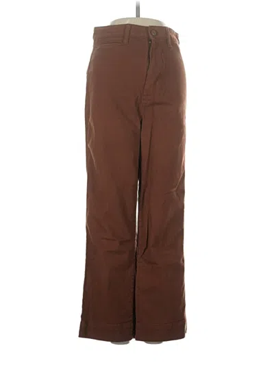 Pre-owned Quince Casual Pants In Brown