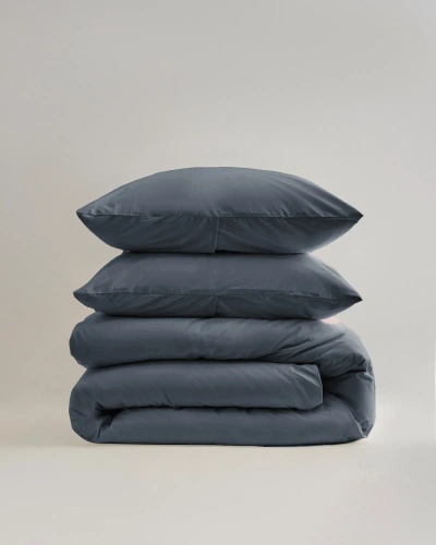 Quince Classic Organic Percale Duvet Cover Set In Nightfall