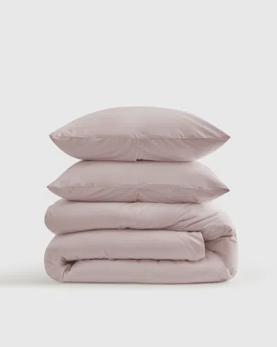 Quince Classic Organic Percale Duvet Cover Set In Soft Blush