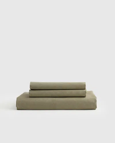 Quince Classic Organic Percale Fitted Sheet Set In Aloe