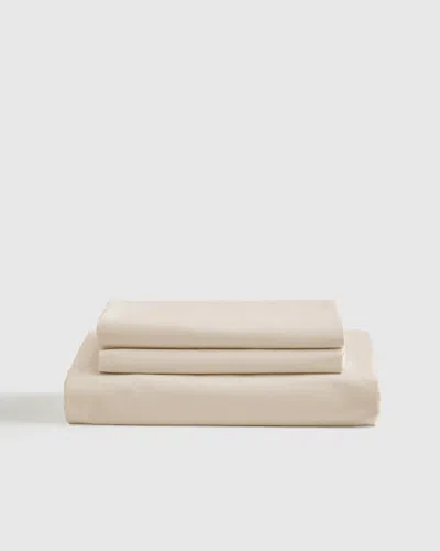 Quince Classic Organic Percale Fitted Sheet Set In Ivory
