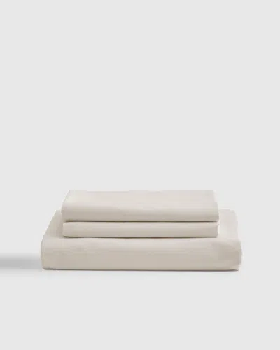 Quince Classic Organic Percale Fitted Sheet Set In Sand