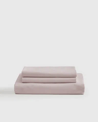 Quince Classic Organic Percale Fitted Sheet Set In Soft Blush