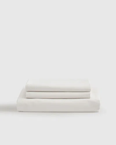 Quince Classic Organic Percale Fitted Sheet Set In White