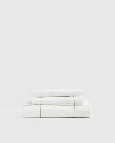 Quince Classic Organic Percale Fitted Sheet Set In Windowpane