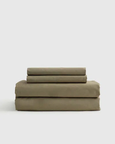 Quince Classic Organic Percale Sheet Set In Aloe