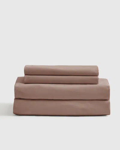Quince Classic Organic Percale Sheet Set In Clay