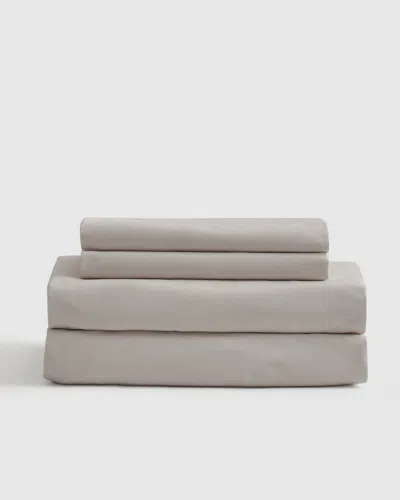 Quince Classic Organic Percale Sheet Set In Light Grey