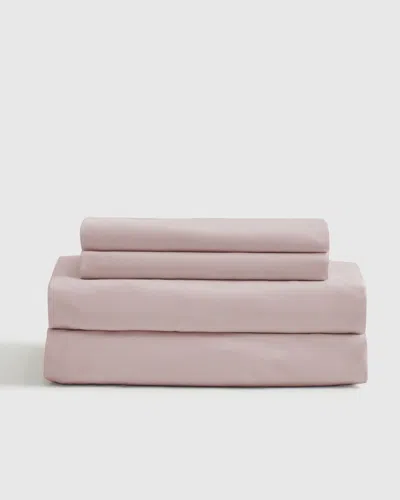 Quince Classic Organic Percale Sheet Set In Soft Blush