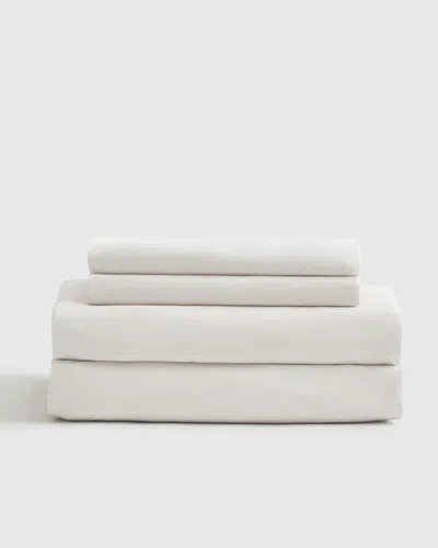 Quince Classic Organic Percale Sheet Set In White
