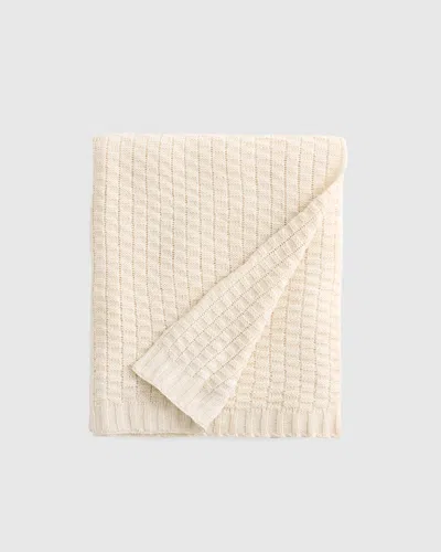 Quince Cotton Cashmere Knit Blanket In Neutral