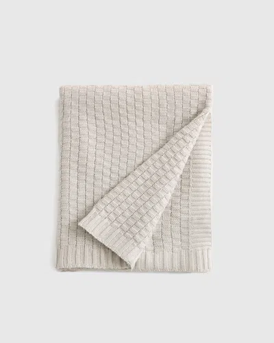Quince Cotton Cashmere Knit Blanket In Gray