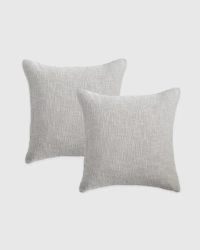 Quince Cotton Slub Pillow Cover Set Of 2 In Gray