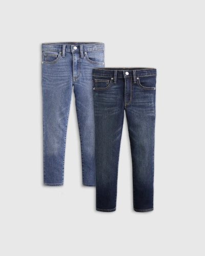 Quince Cotton Stretch Skinny Jeans 2-pack In Medium Wash/dark Wash