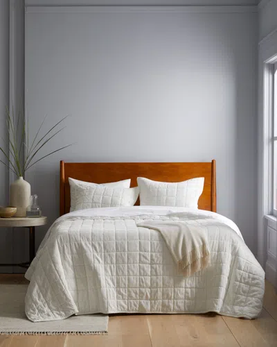 Quince Cotton Velvet Quilt In Ivory