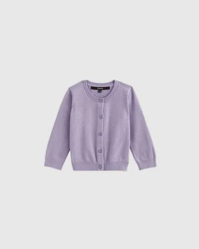Quince Kids' Crewneck Cardigan Sweater In Black