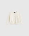 Quince Crewneck Cardigan Sweater In White