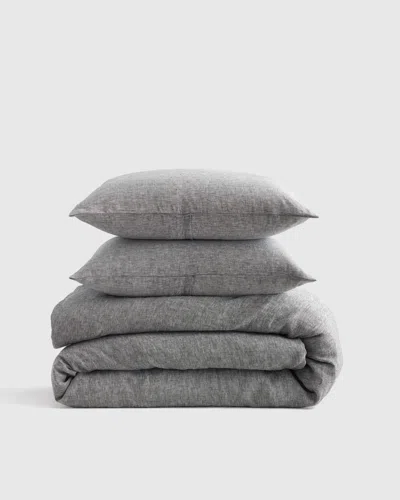 Quince European Linen Chambray Duvet Cover Set In Charcoal