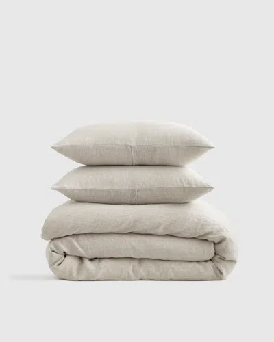 Quince European Linen Chambray Duvet Cover Set In Natural