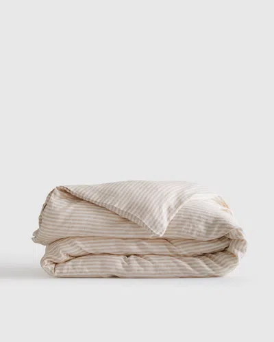 Quince European Linen Duvet Cover In Natural/white Stripe