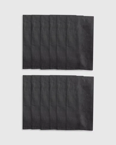 Quince European Linen Napkins In Black