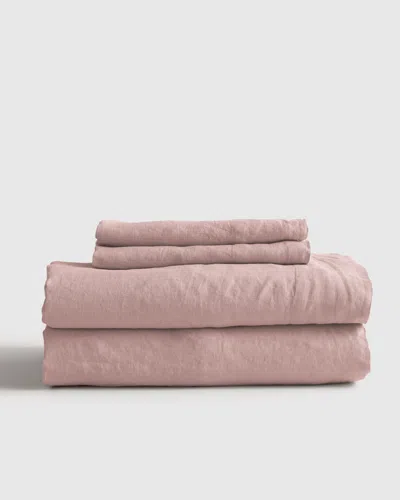 Quince European Linen Sheet Set In Dusty Mauve