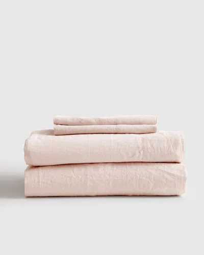 Quince European Linen Sheet Set In Soft Blush