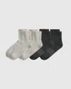 Quince Everyday Cotton Solid Quarter Socks 4-pack In Gray
