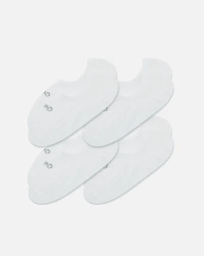 Quince Everyday Lightweight Cotton No-show Socks 4-pack In White