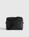 Quince Excursion Italian Leather Messenger Bag In Black