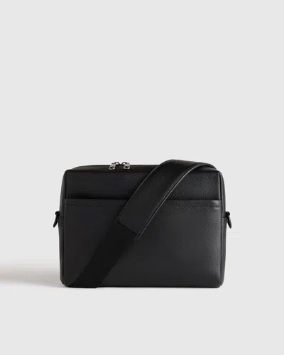 Quince Excursion Italian Leather Messenger Bag In Black