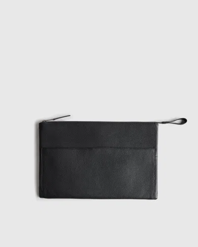 Quince Excursion Italian Leather Tech Folio In Black