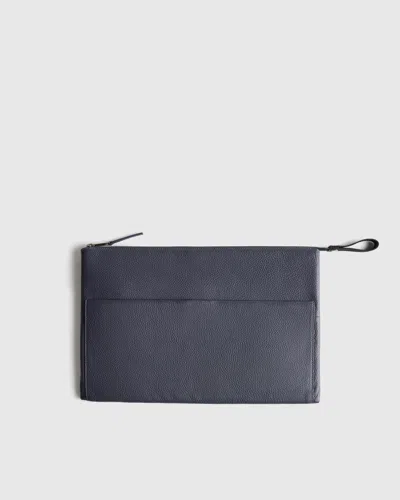Quince Excursion Italian Leather Tech Folio In Blue