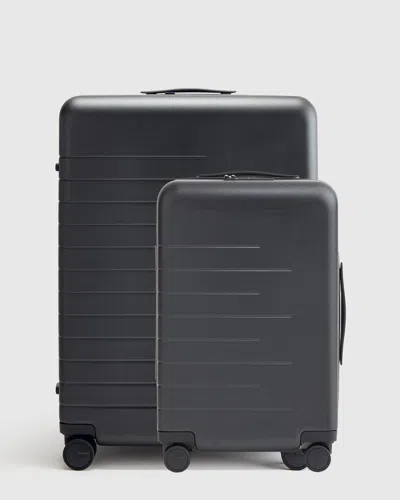 Quince Expandable Carry-on & Large Check-in Suitcase Bundle In Black