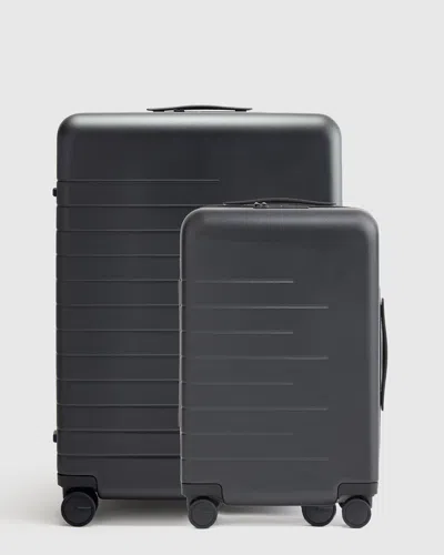 Quince Expandable Small Carry-on & Large Check-in Suitcase Bundle In Black