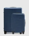 Quince Expandable Small Carry-on & Large Check-in Suitcase Bundle In Blue