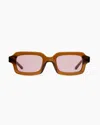 Quince Fiji Polarized Acetate Sunglasses In Clear Spice With Deep Rose Lens