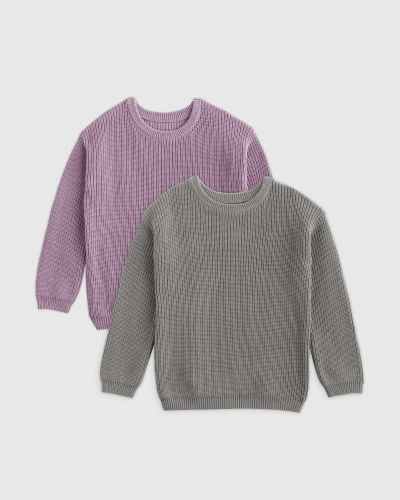 Quince Fisherman Tunic Sweater 2-pack In Lavender Mist/grey