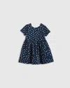 Quince Fit And Flare Pocket Dress In Navy Dot