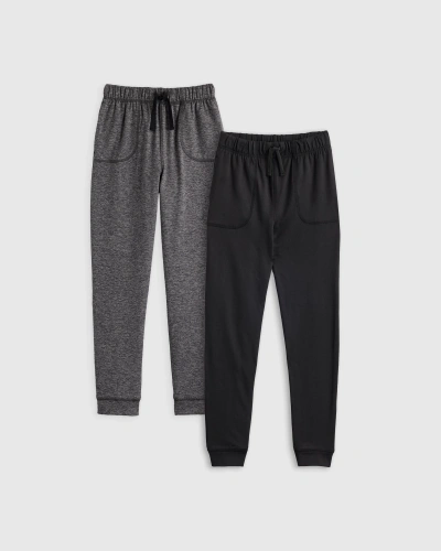 Quince Flowknit Active Joggers 2-pack In Charcoal Heather/black