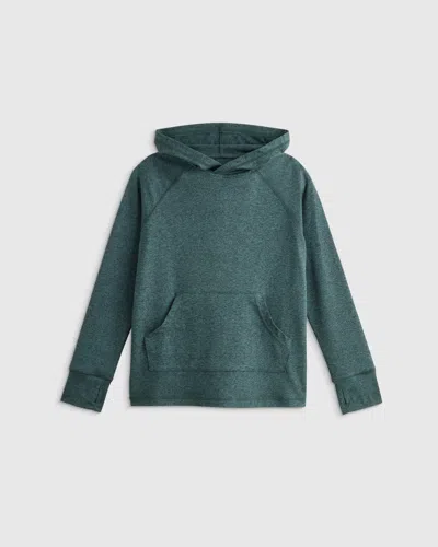 Quince Kids' Flowknit Pullover Hoodie In Green