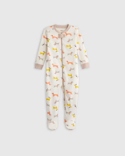 Quince Kids' Footie Pajama In Puppies