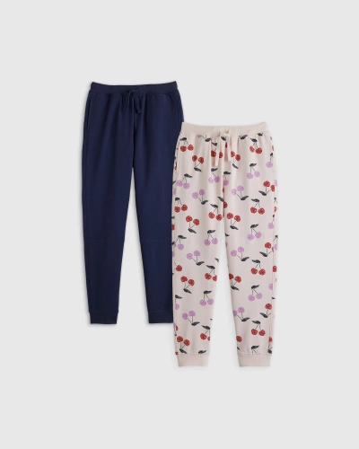 Quince French Terry Joggers 2-pack In Cherries/navy
