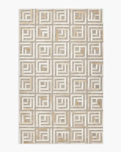 Quince Geometric Hair On Hide Rug In Natural