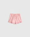Quince Girls Ruffle Hem Woven Short In Pink
